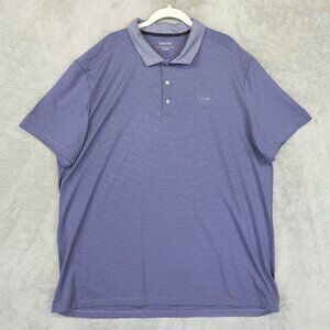 Calvin Klein Performance Polo Shirt Mens 2XL Blue Stripe Stretch Tagless Casual